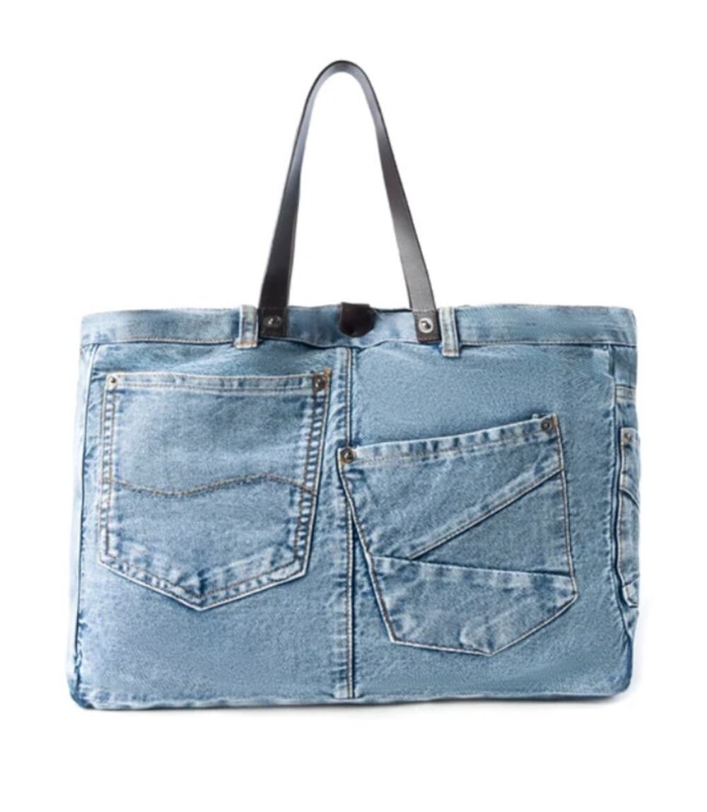 NWT Boho Western Patchpocket BillyJean Denim Tote Shoulder Bag